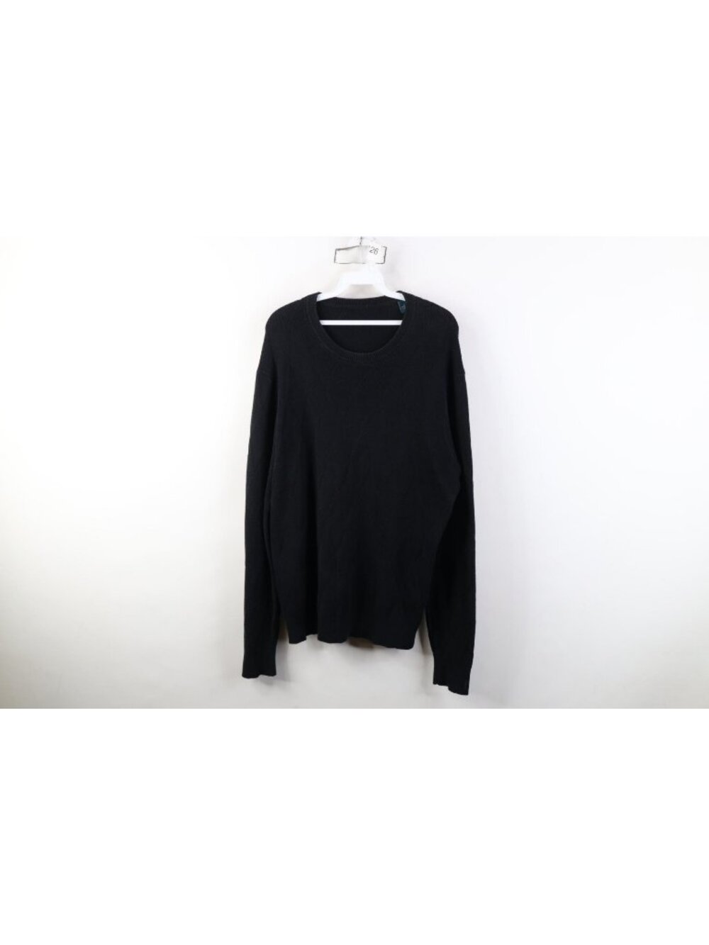 Vintage 90s Y2K Streetwear Mens Large Diamond Ribbed Knit Crewneck Sweater Black